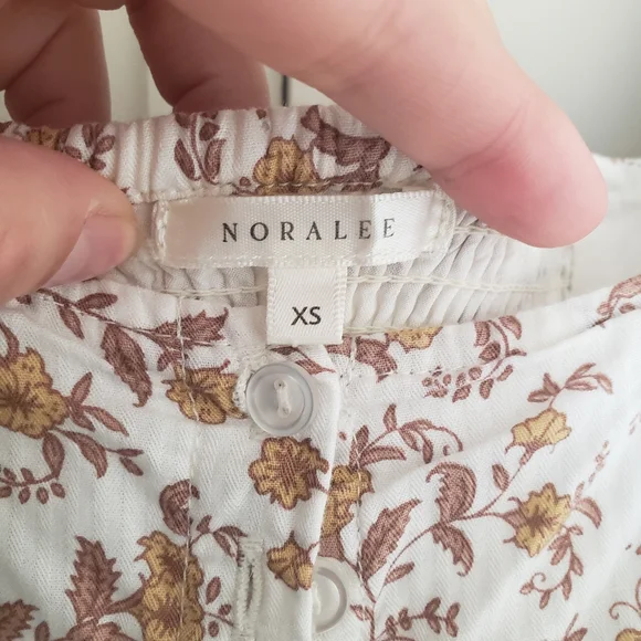 Noralee / Riley and Cru Mustard and White Floral Shirred Maxi Dress size XS - Picture 6 of 13